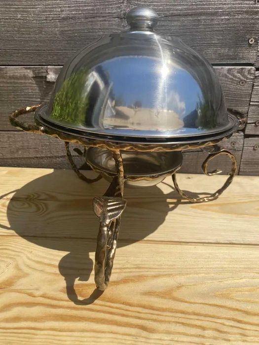 Садж для м'яса мангал шашлык, большая  тарелка для мяса с подогревом