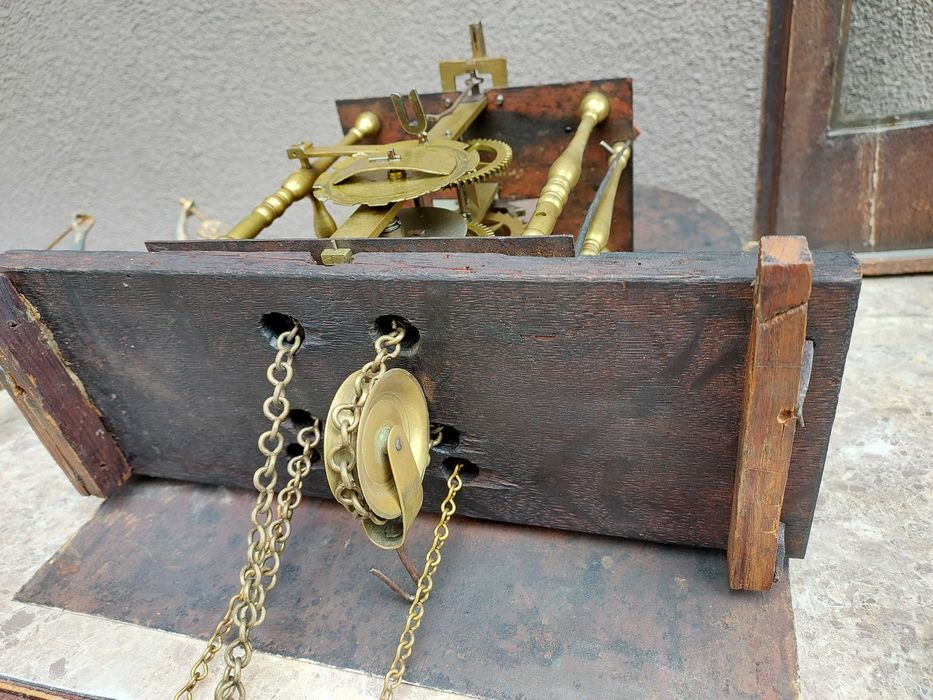 70 Zabytkowy zegar ścienny fryzyjski ogonowy 1844r niekompletny antyk