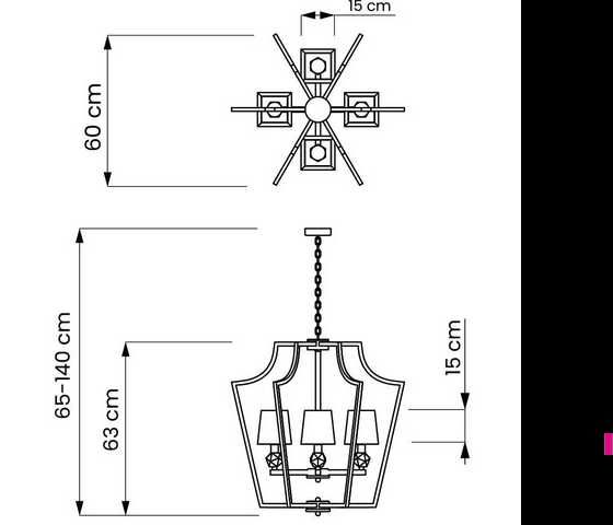 Lampa - srebrny żyrandol z kloszami 60cm