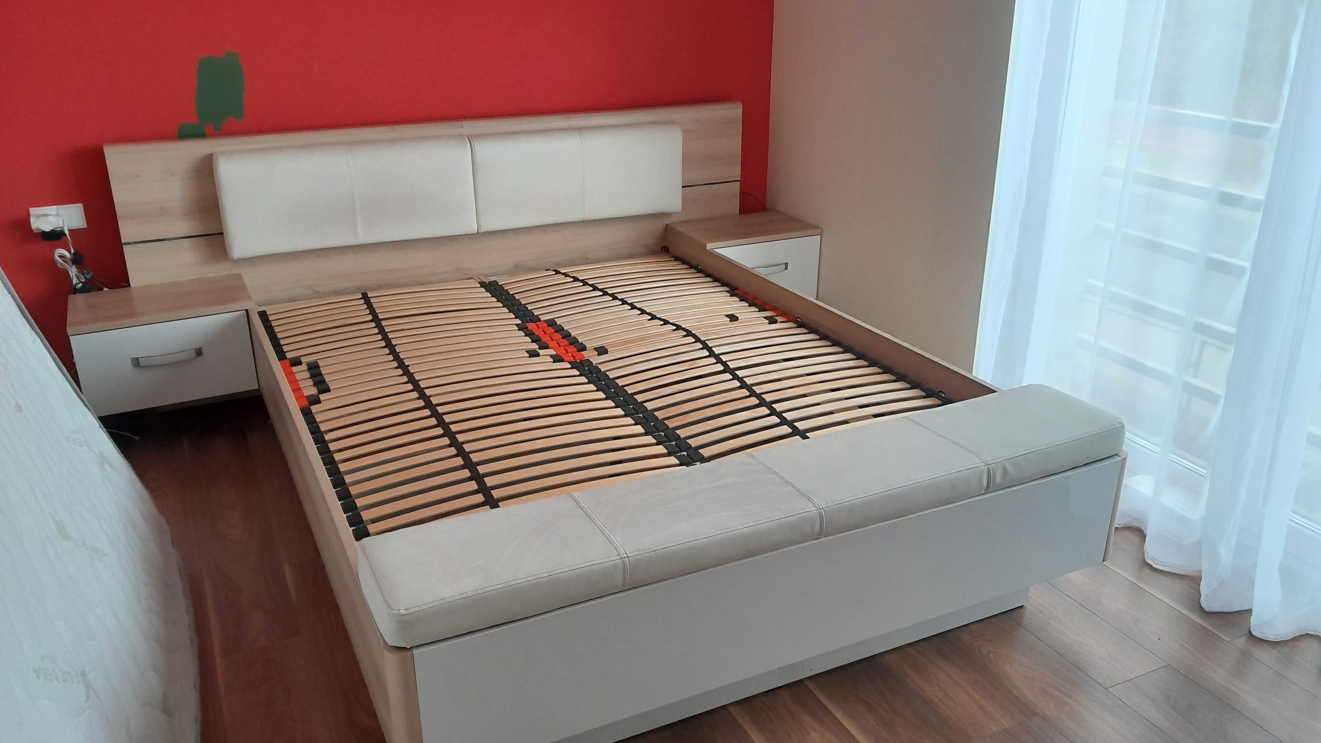 Łóżko RECOVER z szafkami i łąwą Duże Materac 200x160 Agata Meble