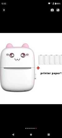 Міні принтер/термопринтер дитячий+6 рулонів паперу в наявності!