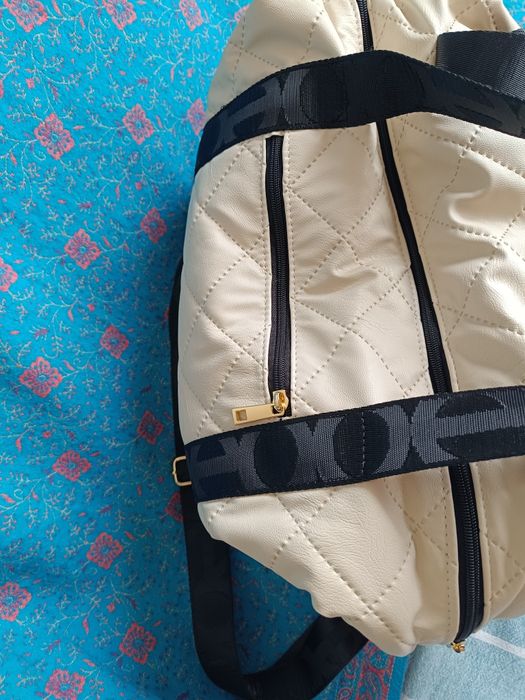 EGO torebka shopper fitnesówka  skóra ekologiczna kremowa