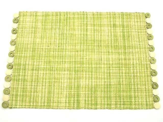 Podkładki na stół z rafii, limonkowe, zielone. Komplet 8 sztuk, nowe.