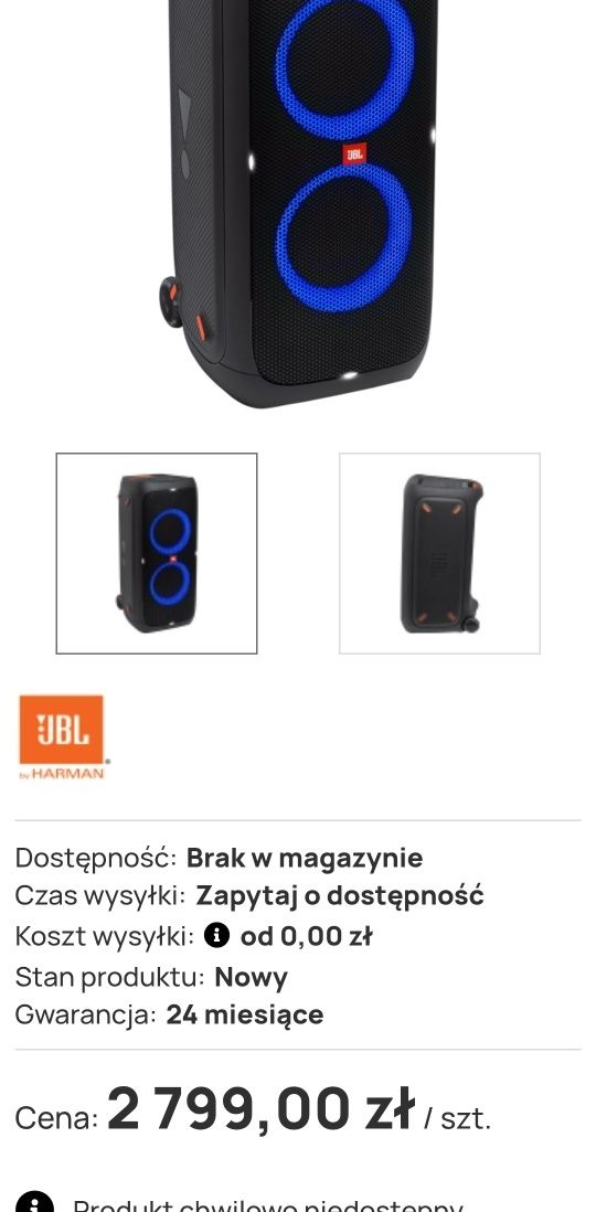 Tuba JBL Party Box 310
