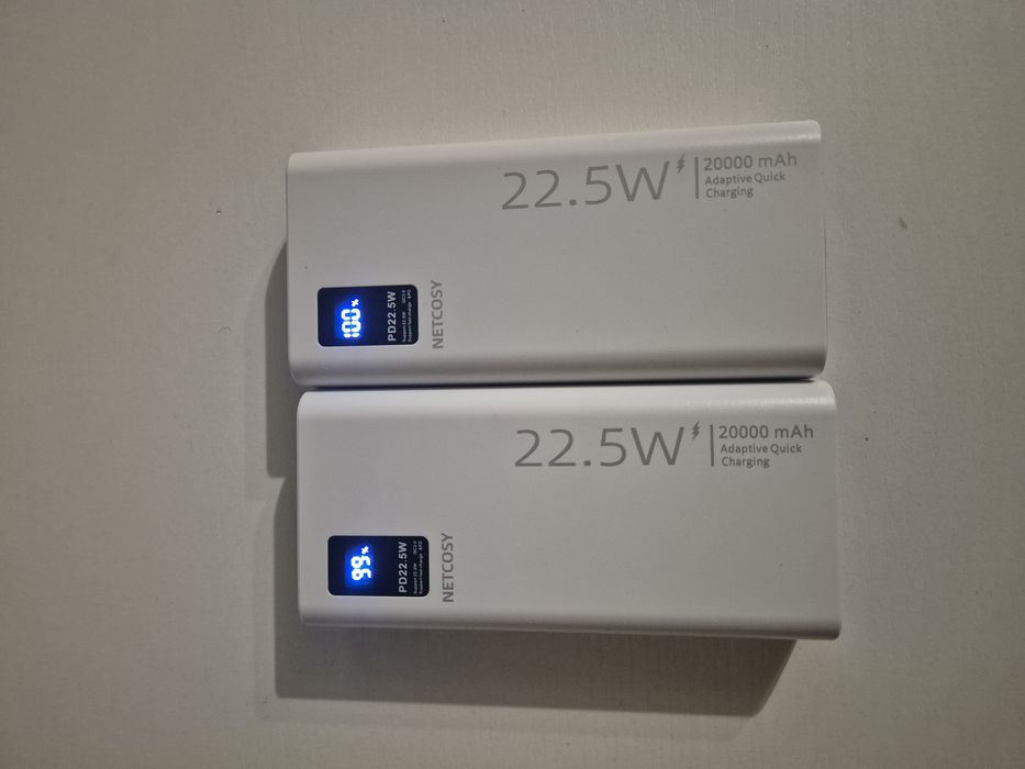 Powerbank 20000mAh biały z wyświetlaczem NETCOSY