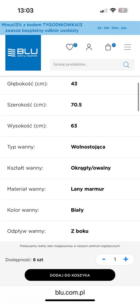 Wanna wolnostojąca IO Tromso