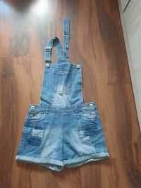 Spodenki na szelkach jeansowe Denim Co 152