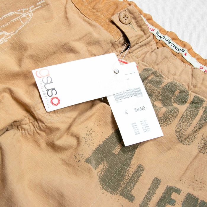 Spodnie cargo y2k GSUS Industries niski stan M z nadrukami nowe