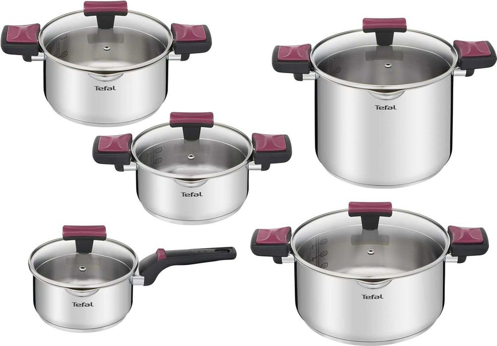 Каструля з кришкою Tefal Cook&Clip 22см 6.1л Кастрюля нержавейка Баняк