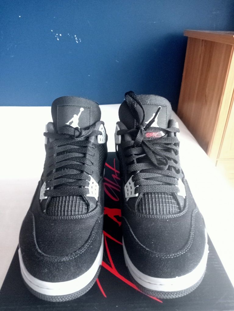 Air jordan 4 black canvas z potwierdzeniem