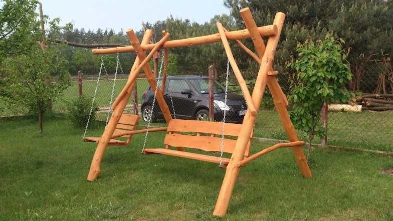 Huśtawki ogrodowe z bala