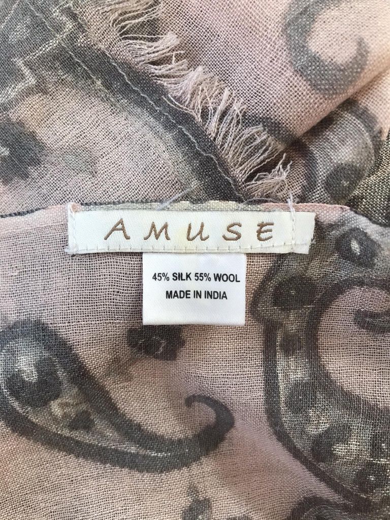 Amuse szal damski wełna jedwab
