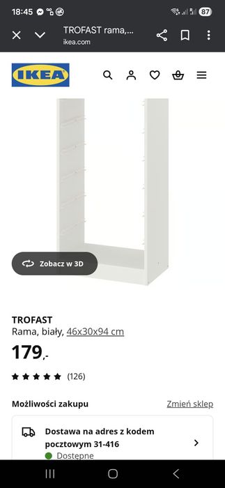 Regał Trofast Ikea bez Pudeł