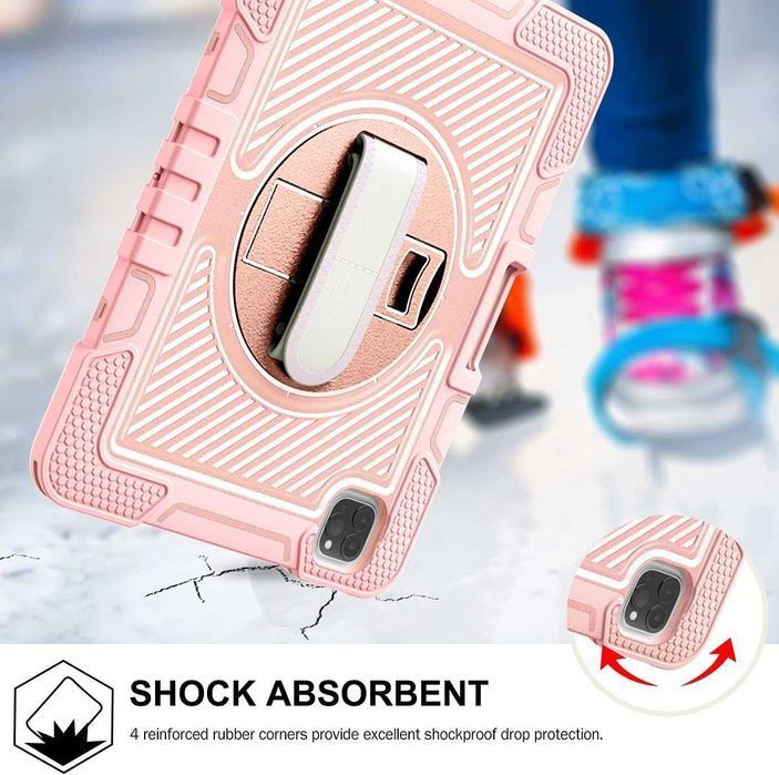 GBZUM etui pancerne 360 iPad Air 4 Air 5 10.9'' iPad Pro 11 2/3/4 róż