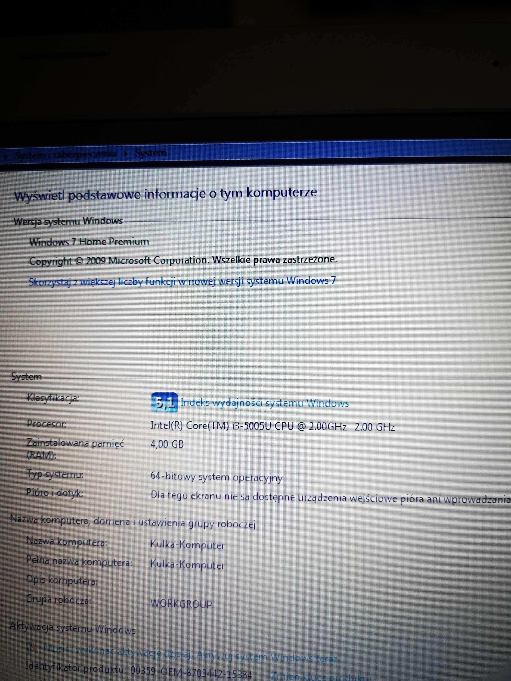 Laptop LENOVO Z50 - używany