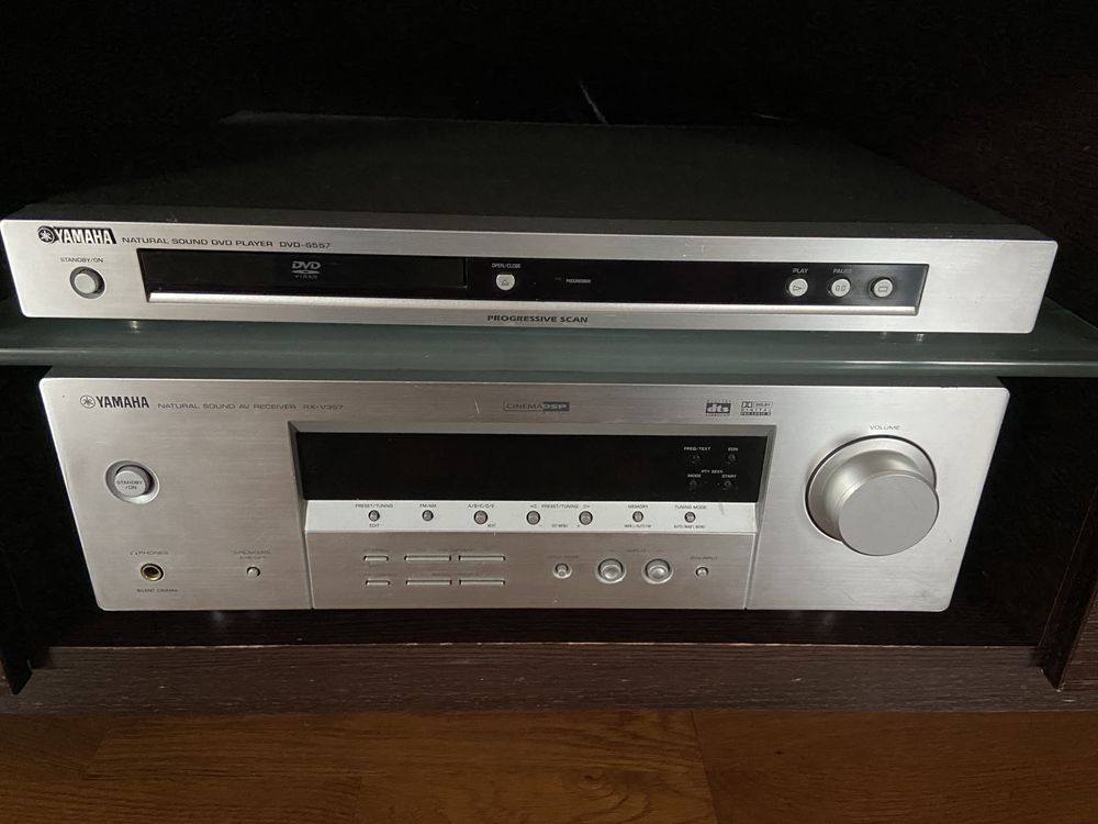 Kino domowe Yamaha RX-V357 + DVD S557 głośniki Prism + subwofer Yamaha