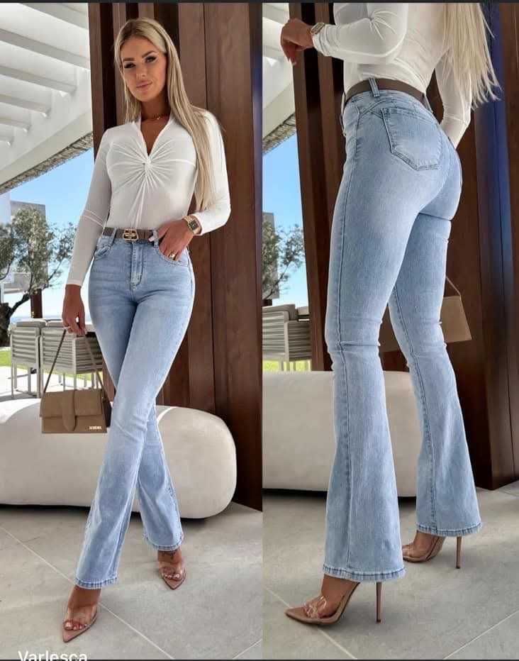 Jeansy dzwony push up