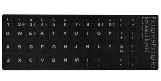 Letras autocolante teclado preto MacBook Air Português