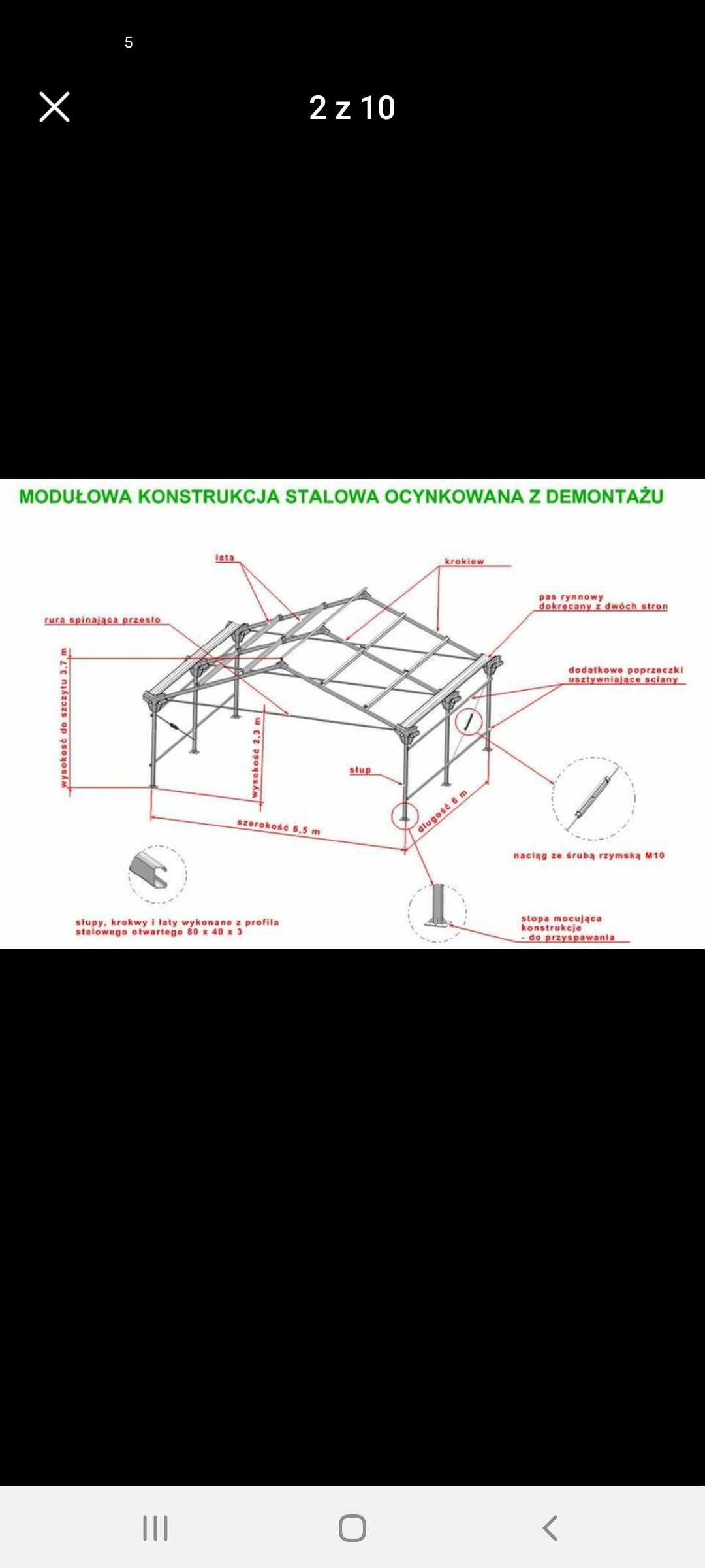 Konstrukcja stalowa pod garaż/wiate