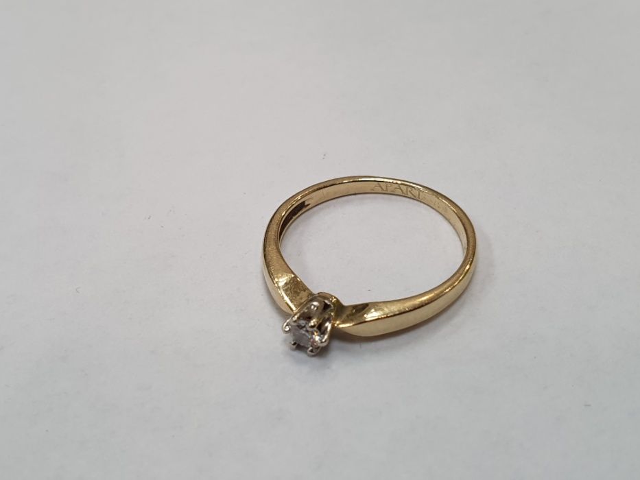 Apart! Piękny złoty pierścionek/ 585/ 0.05 CT/ 1.48 gram/ R7/ Gdynia