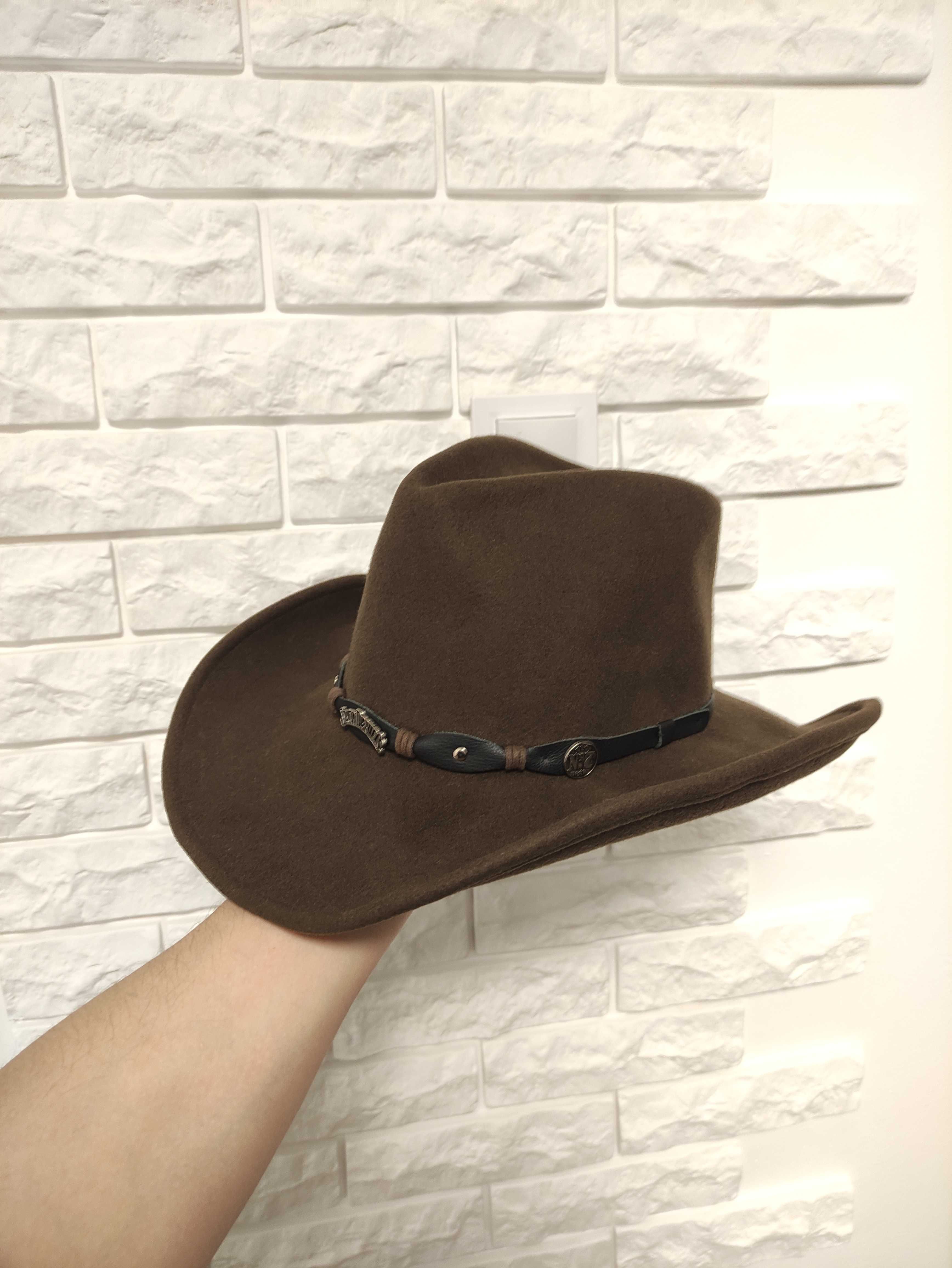 Jack Daniels ковбойський капелюх р. M коричневий шляпа ковбойская фетр