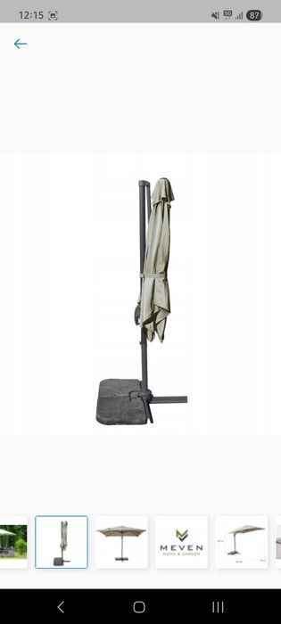 Parasol ogrodowy obrotowy 360 stopni 250x250