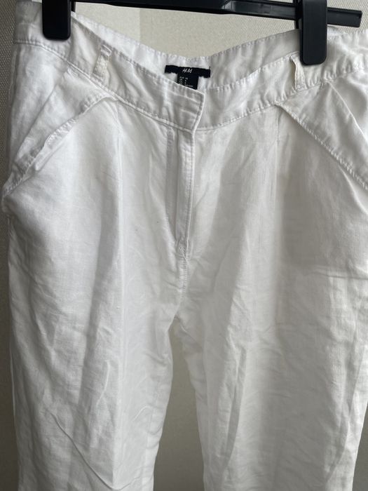 Білі лляні брюки