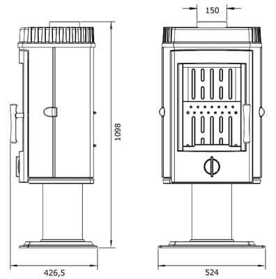 Piec żeliwny Invicta Mairy 10 kW antracyt