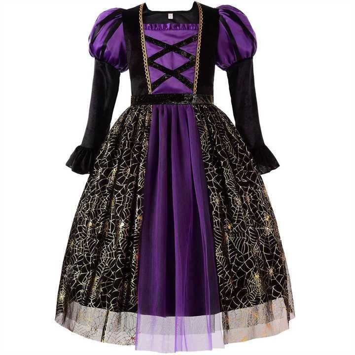 Strój kostium sukienka wiedźma czarownica WRÓŻKA HALLOWEEN 110 cm W27
