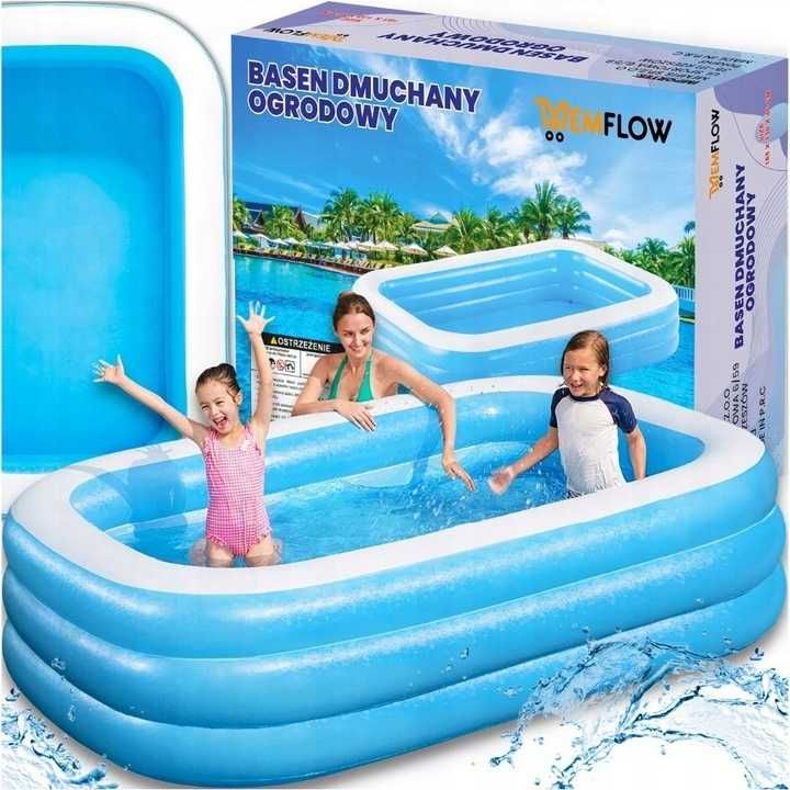 Basen ogrodowy dmuchany rodzinny prostokątny do ogrodu xxl 185 x 130cm