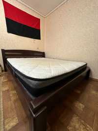 Продам ліжко + матрац  180х190 ,коричневого кольору б\у