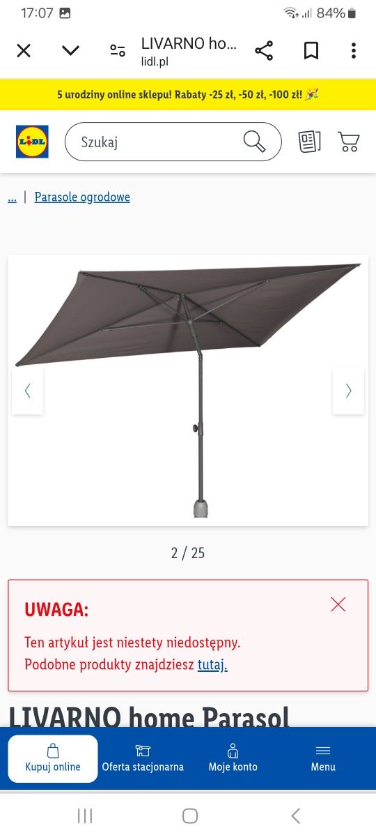 Parasol nowy żagiel