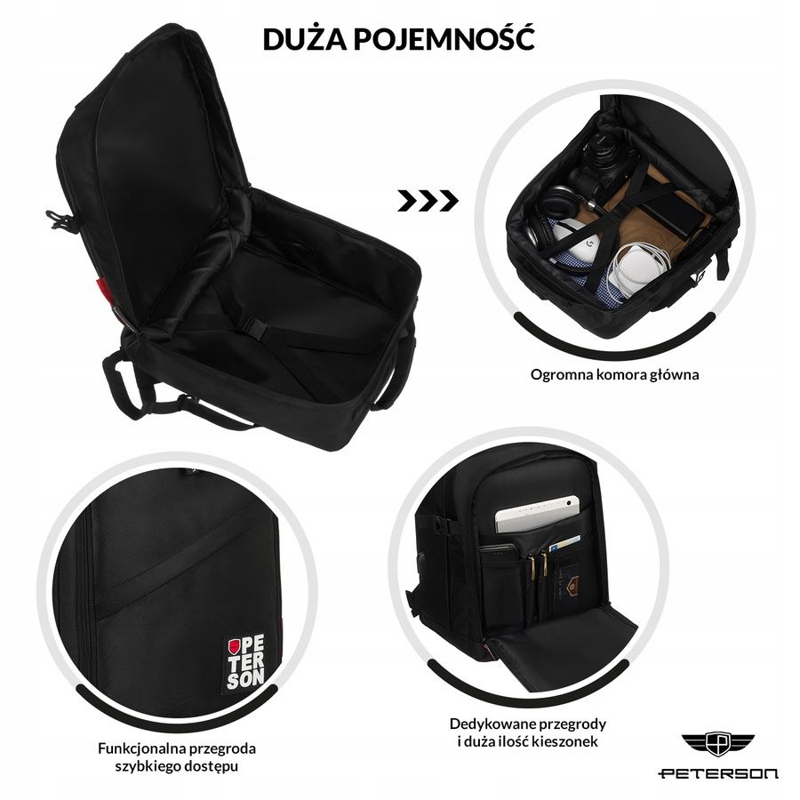 plecak z poliestru z miejscem na laptopa - Peterson
