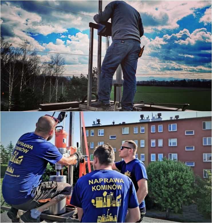 Naprawa komina szlamowanie renowacja wkłady ceramika frezowanie