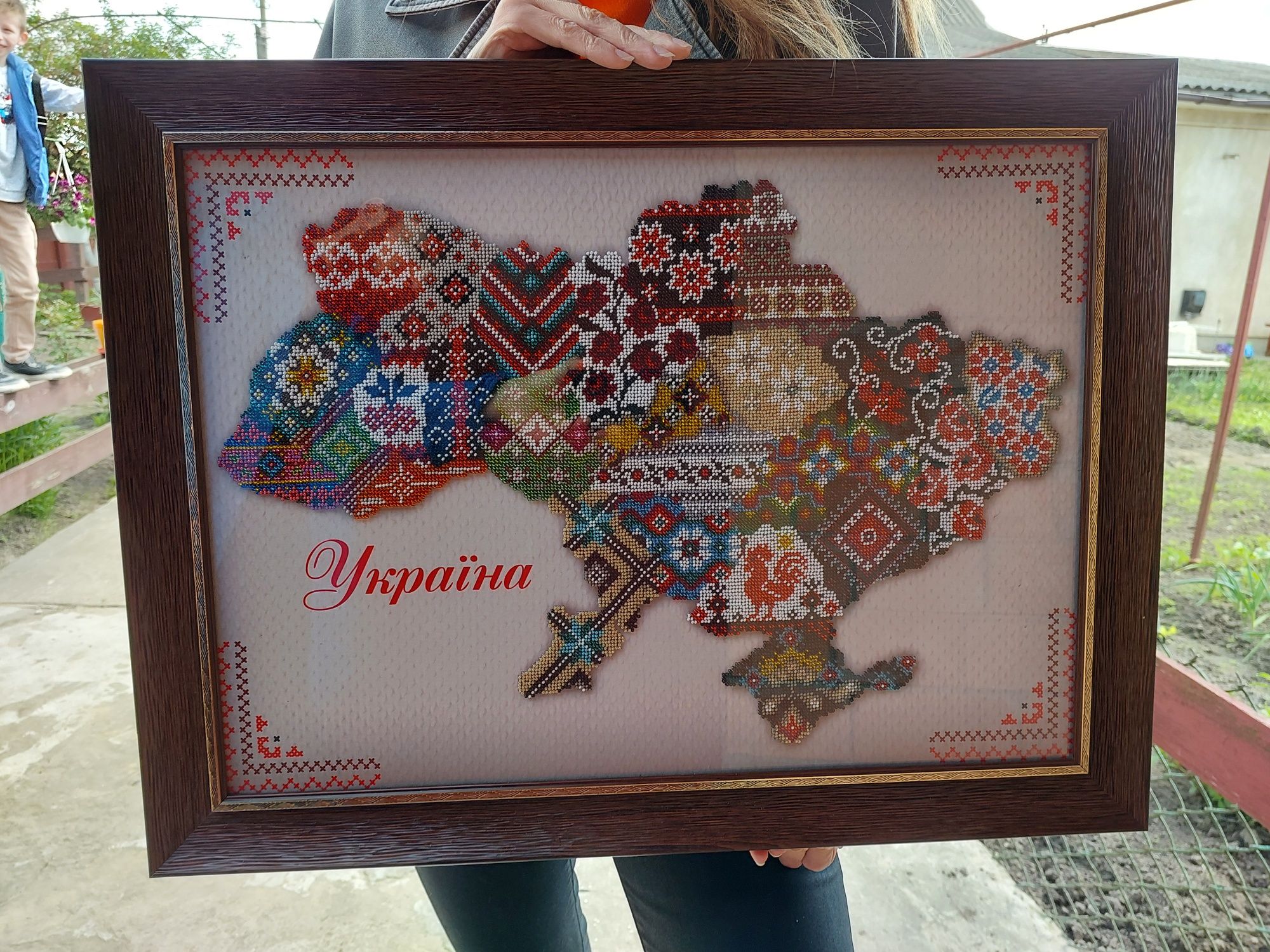 Картина з бісеру Україна