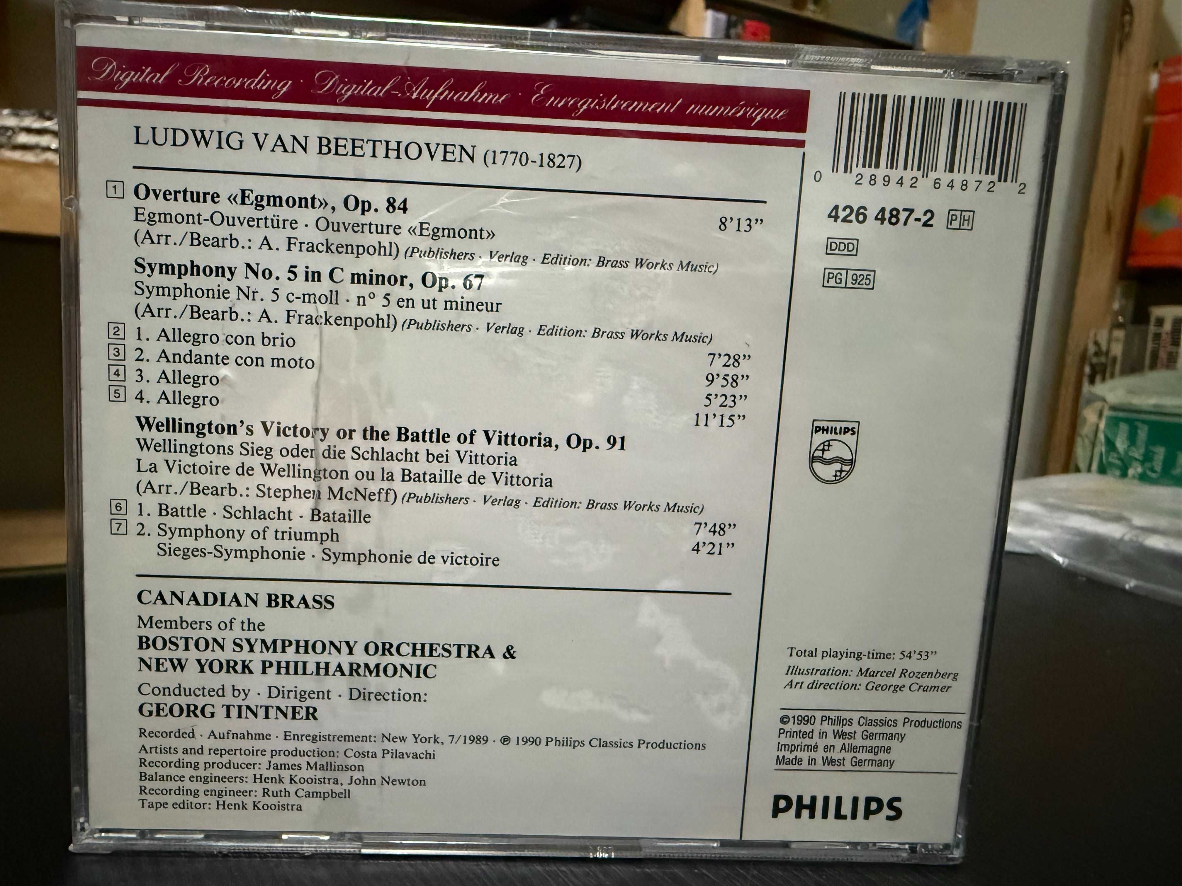 Beethoven – Symphony 5, Wellington's Victory, Egmont – Boston, Tintner