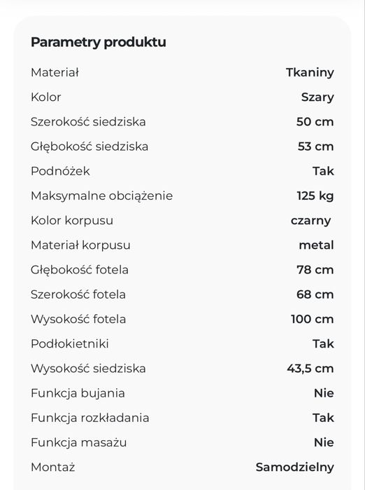 Fotel rozkładany z podnóżkiem DANNY (1 szt.)