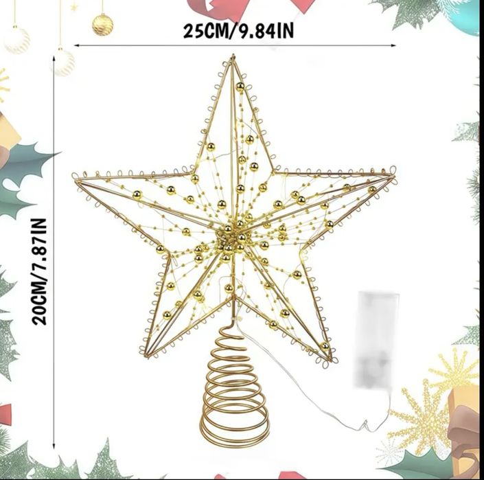 Верхівка на ялинку зірка, з підсвідкою