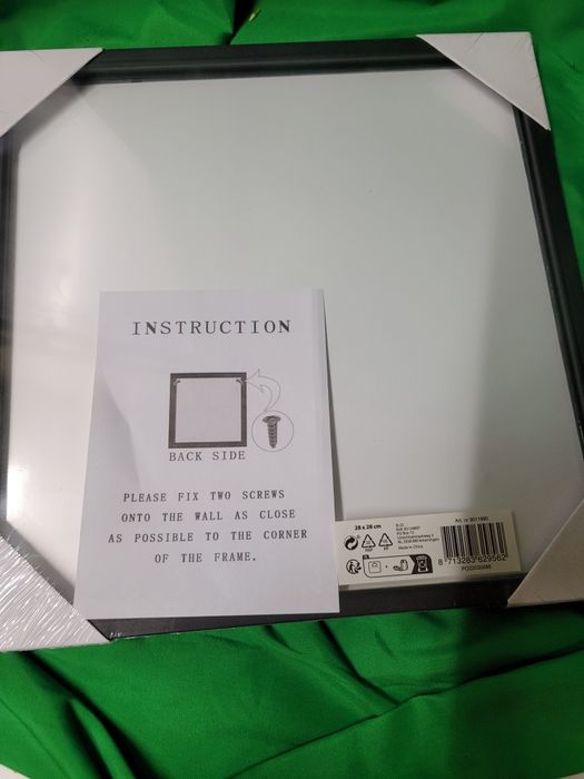 Obrazek szklany Czarno -Biały słoń 28X28CM