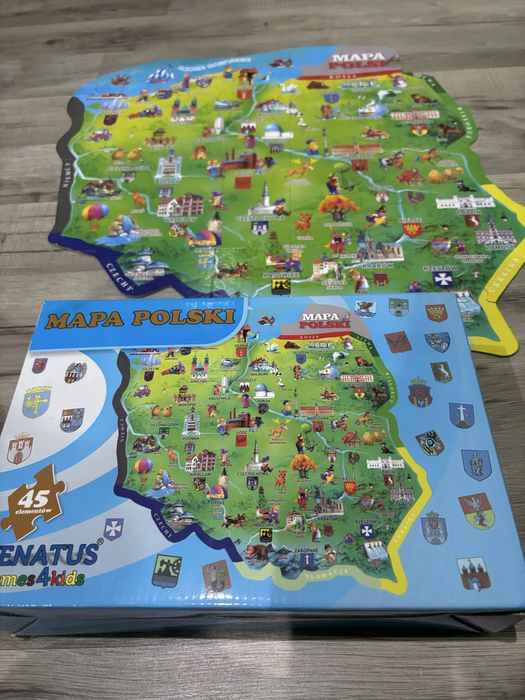 Puzzle Mapa Polski, 45 elementow