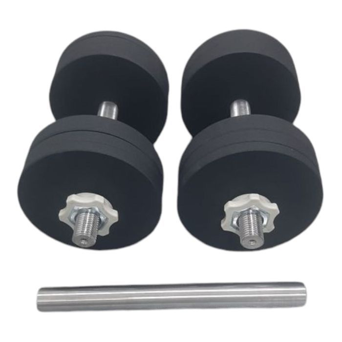 Гантелі з порошковою покраскою 2×20 кг + з'єднувач для штанги