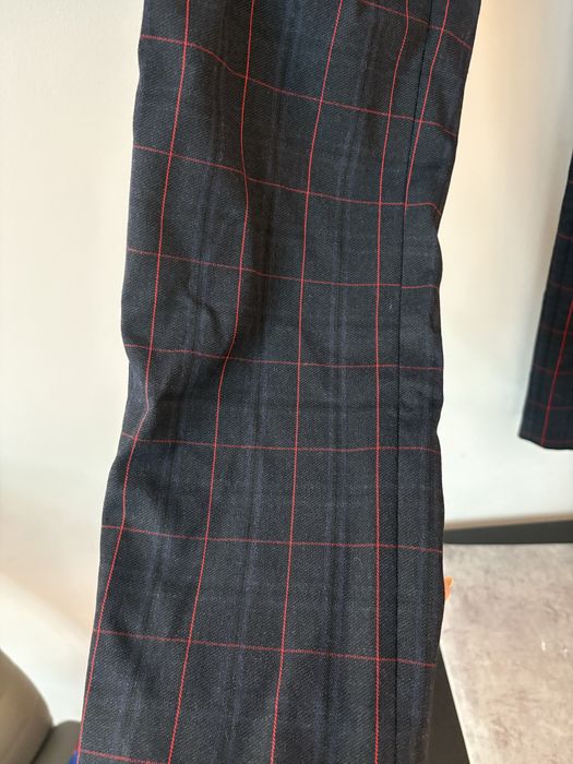 Spodnie męskie garniturowe w kratę ślub wesele impreza