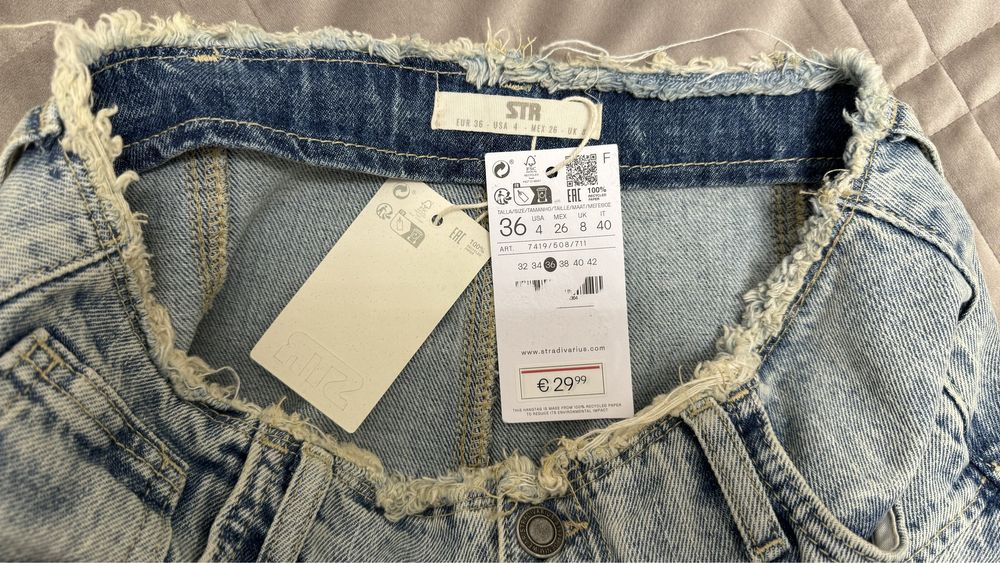 Юбка спідниця джинсова xs/s  stradivarius нова 36 s