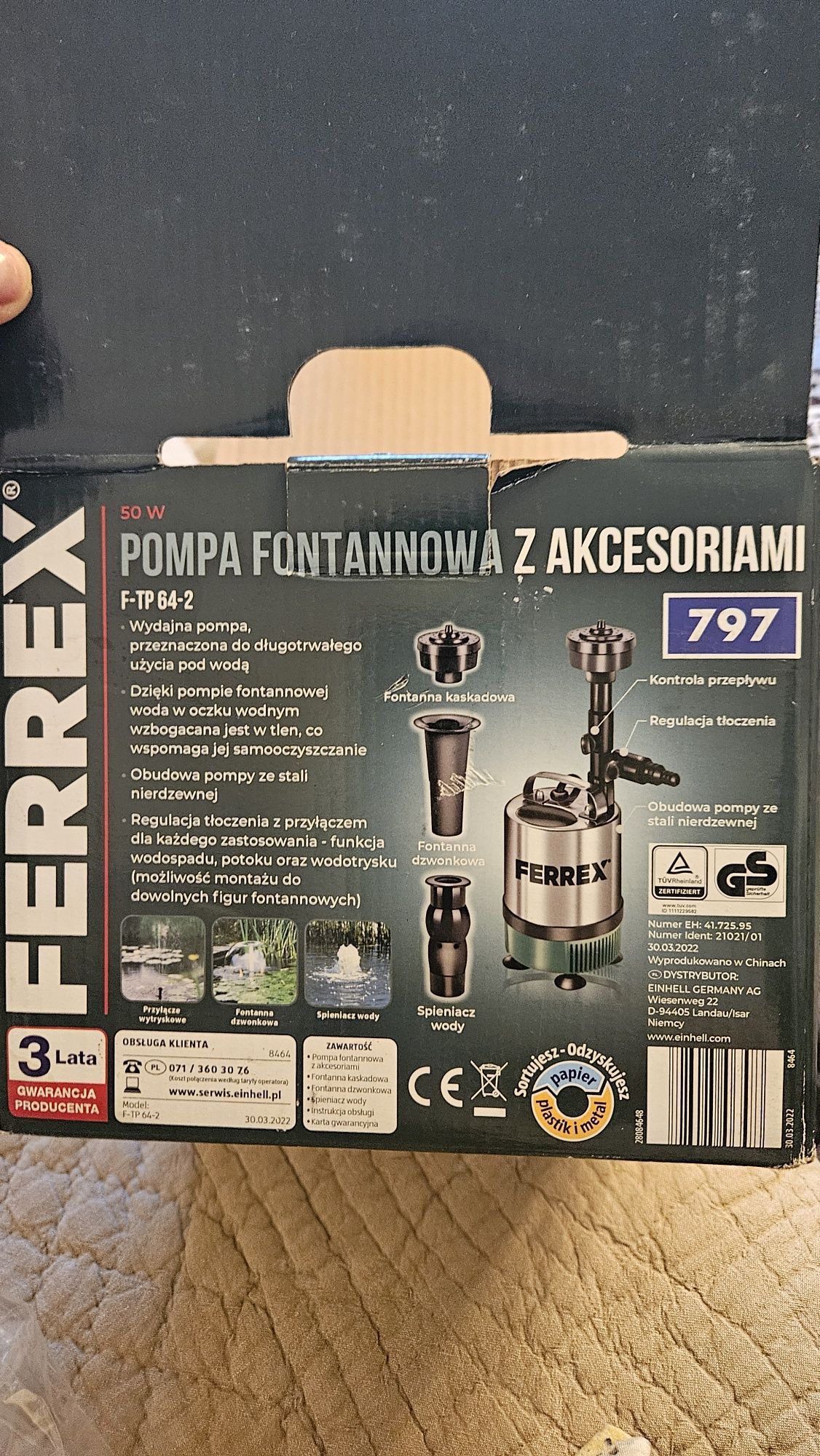 Pompa fontannowa zanurzeniowa