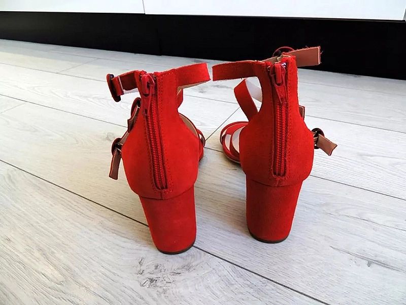 Bianco Shoes Czerwone Sexy Sandały Premium Słupku