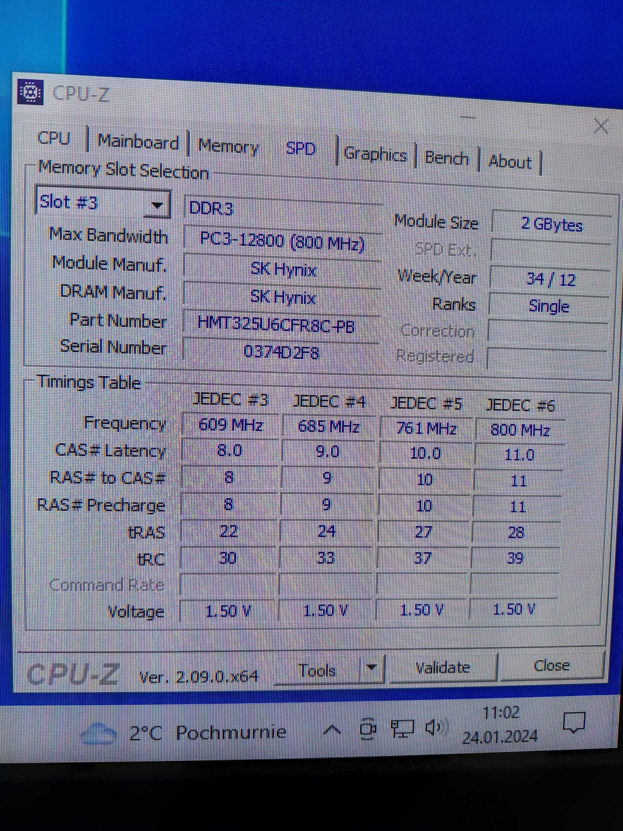 Pamięć RAM DDR3 SK Hynix 4GB do kompter PC 1600