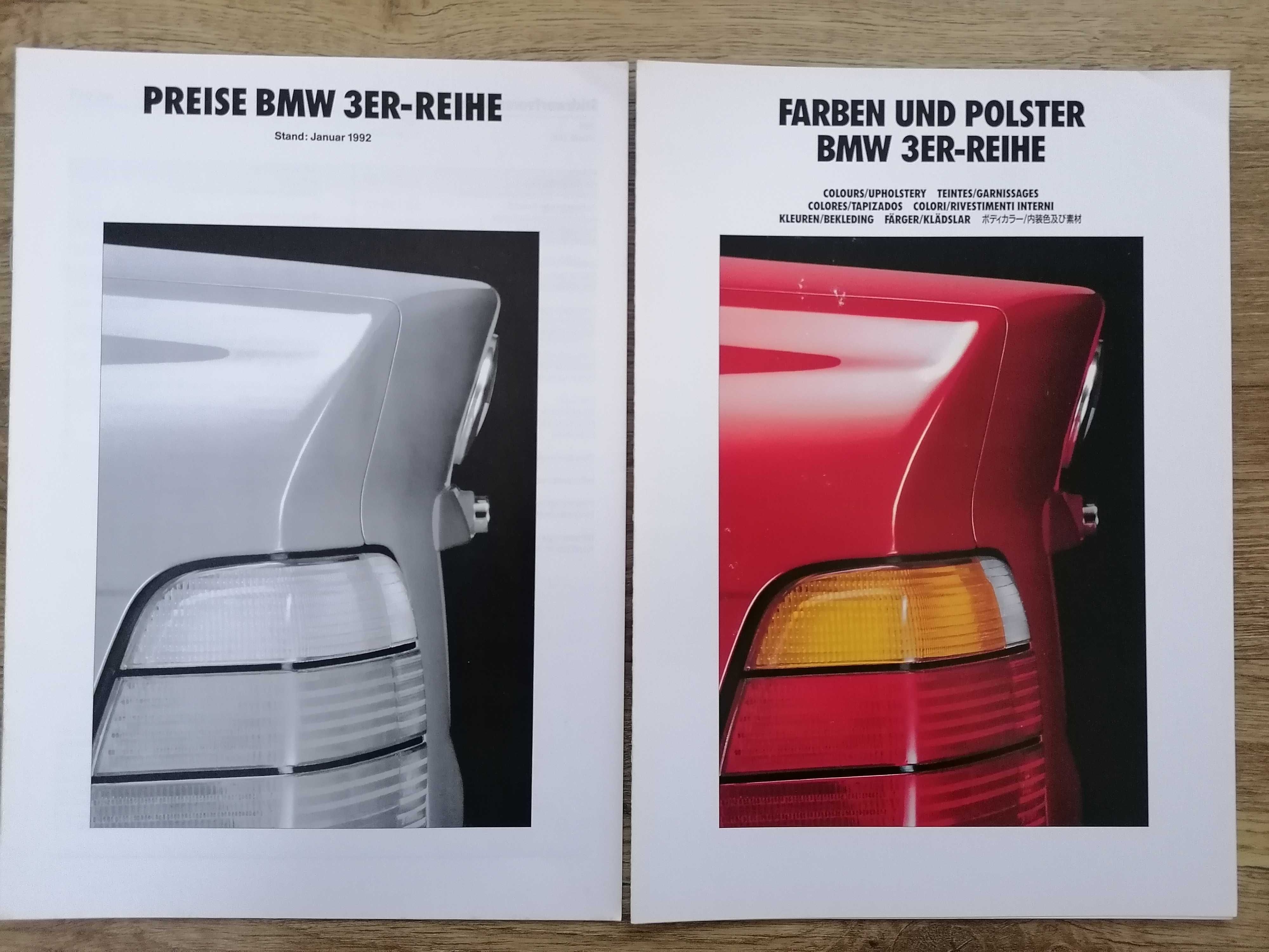 Prospekt BMW 3 E36 paleta kolorów i cennik