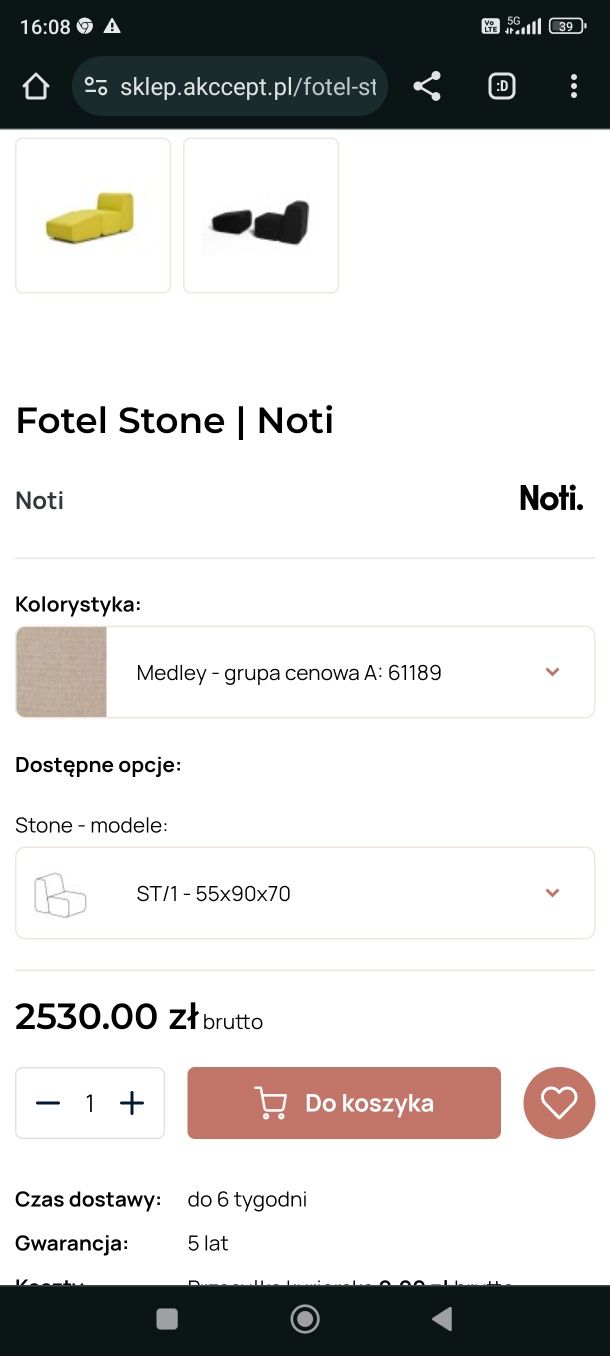 Komplet foteli Noti Stone