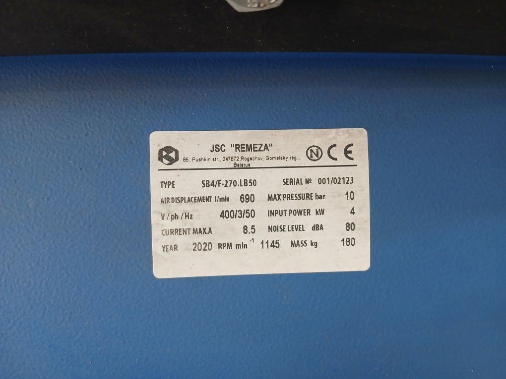 Kompresor Remeza 270l / 4kw / 400v