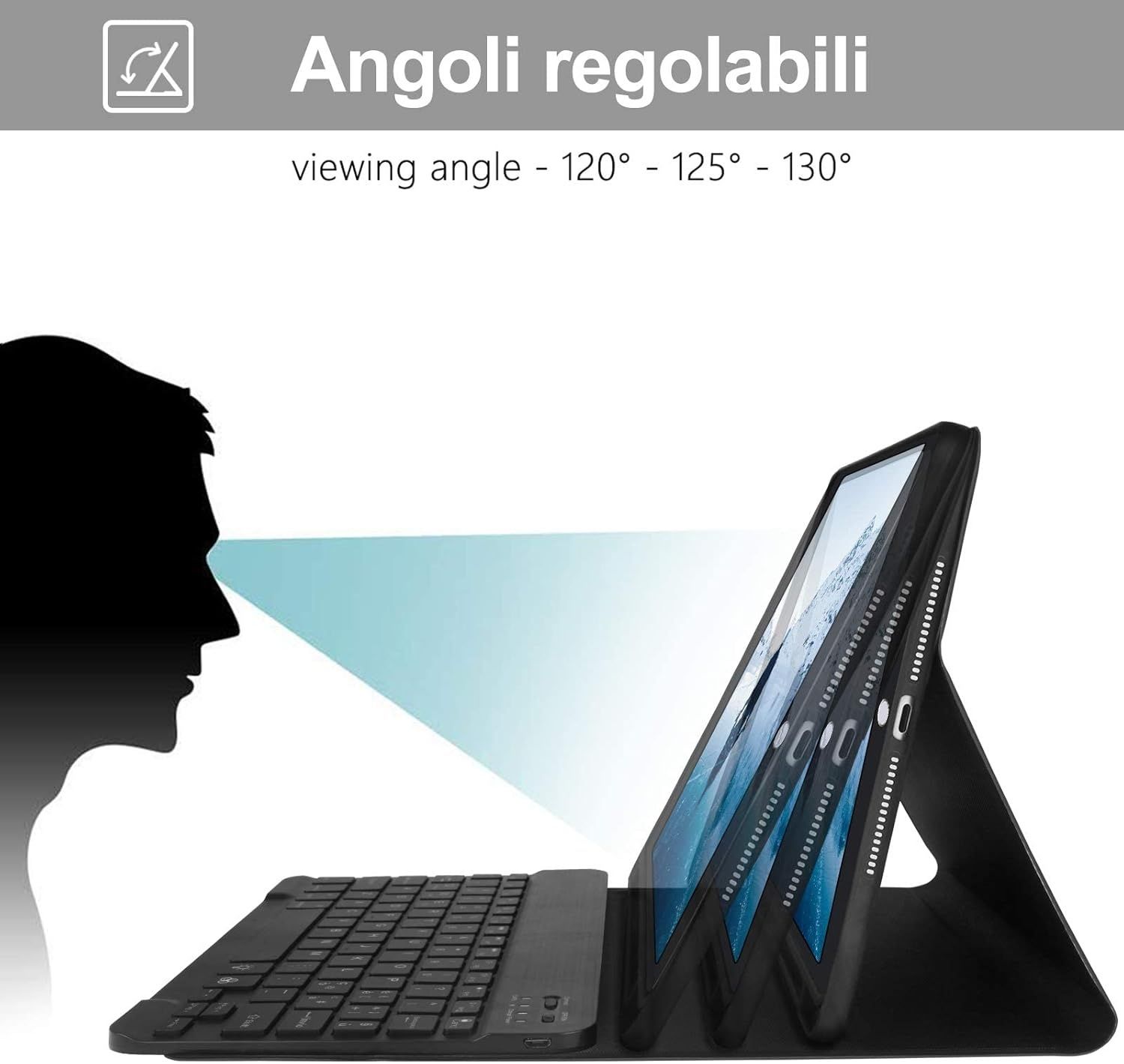 Etui ochronne D DINGRICH Italian Keyboard Case do iPada 10.2/iPada 9 G